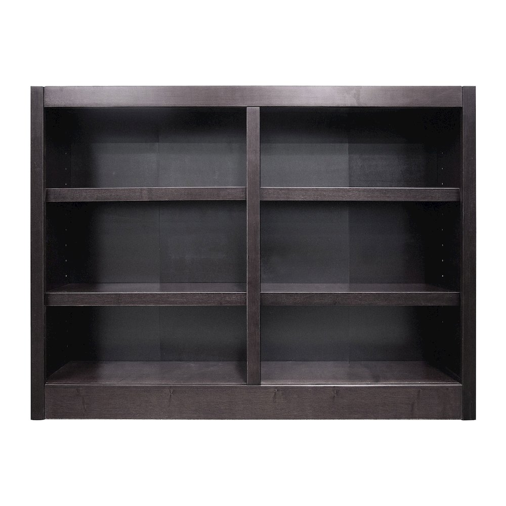 Concepts in Wood Double Wide Bookcase, 6 Shelves, Espresso Finish. Picture 1