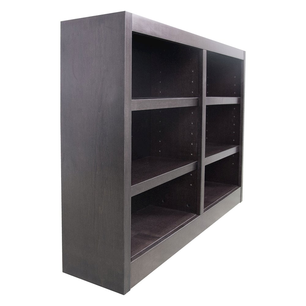 Concepts in Wood Double Wide Bookcase, 6 Shelves, Espresso Finish. Picture 2