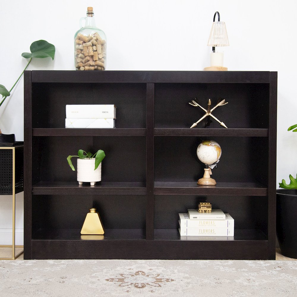 Concepts in Wood Double Wide Bookcase, 6 Shelves, Espresso Finish. Picture 7