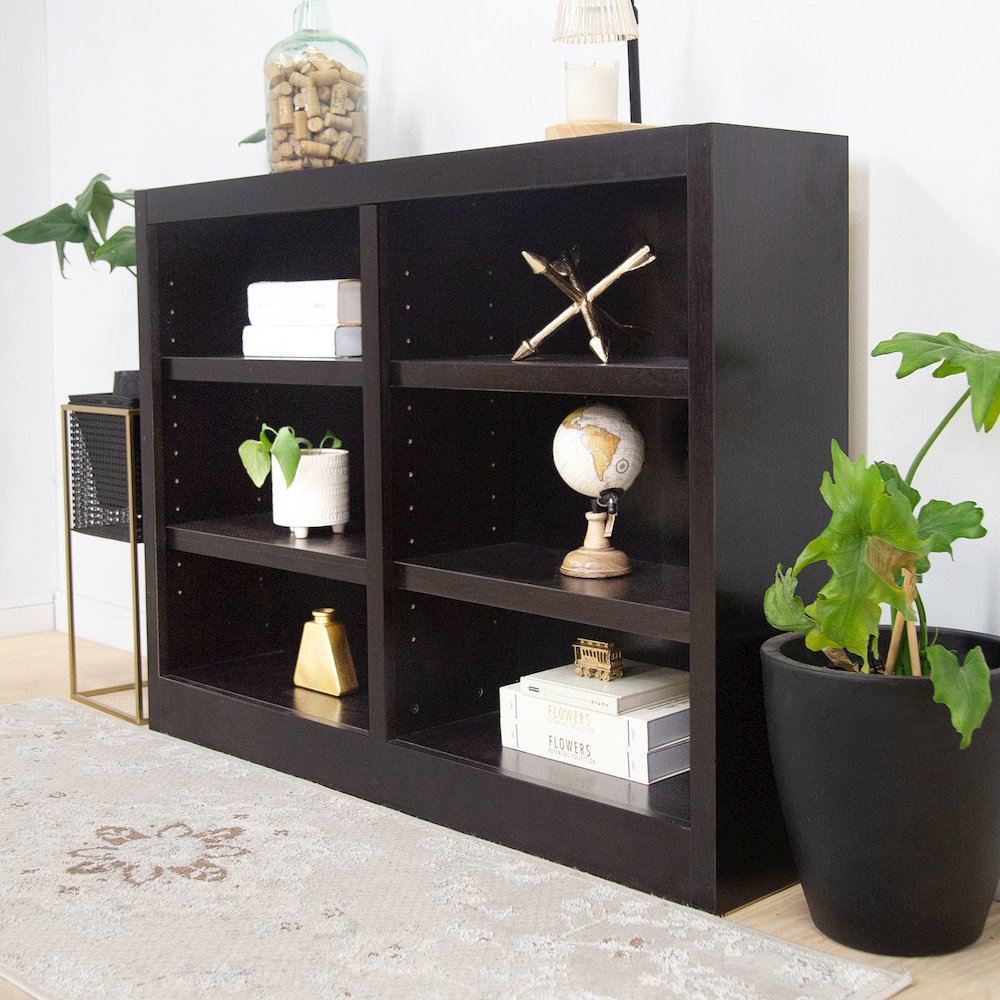 Concepts in Wood Double Wide Bookcase, 6 Shelves, Espresso Finish. Picture 6