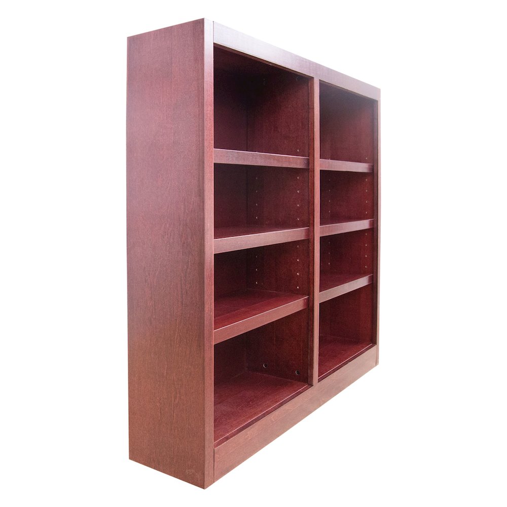 Concepts in Wood Double Wide Bookcase, 8 Shelves, Cherry Finish. Picture 2