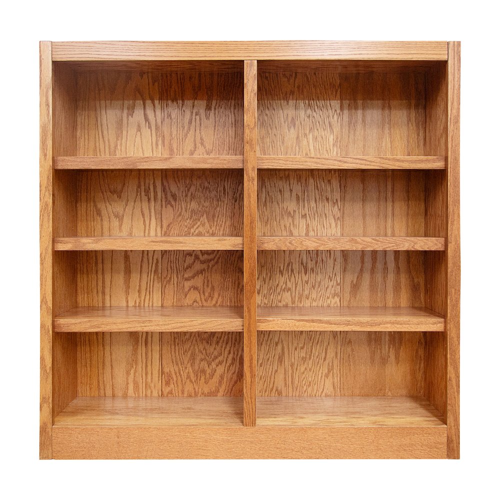 Concepts in Wood Double Wide Bookcase, 8 Shelves, Dry Oak Finish. Picture 1