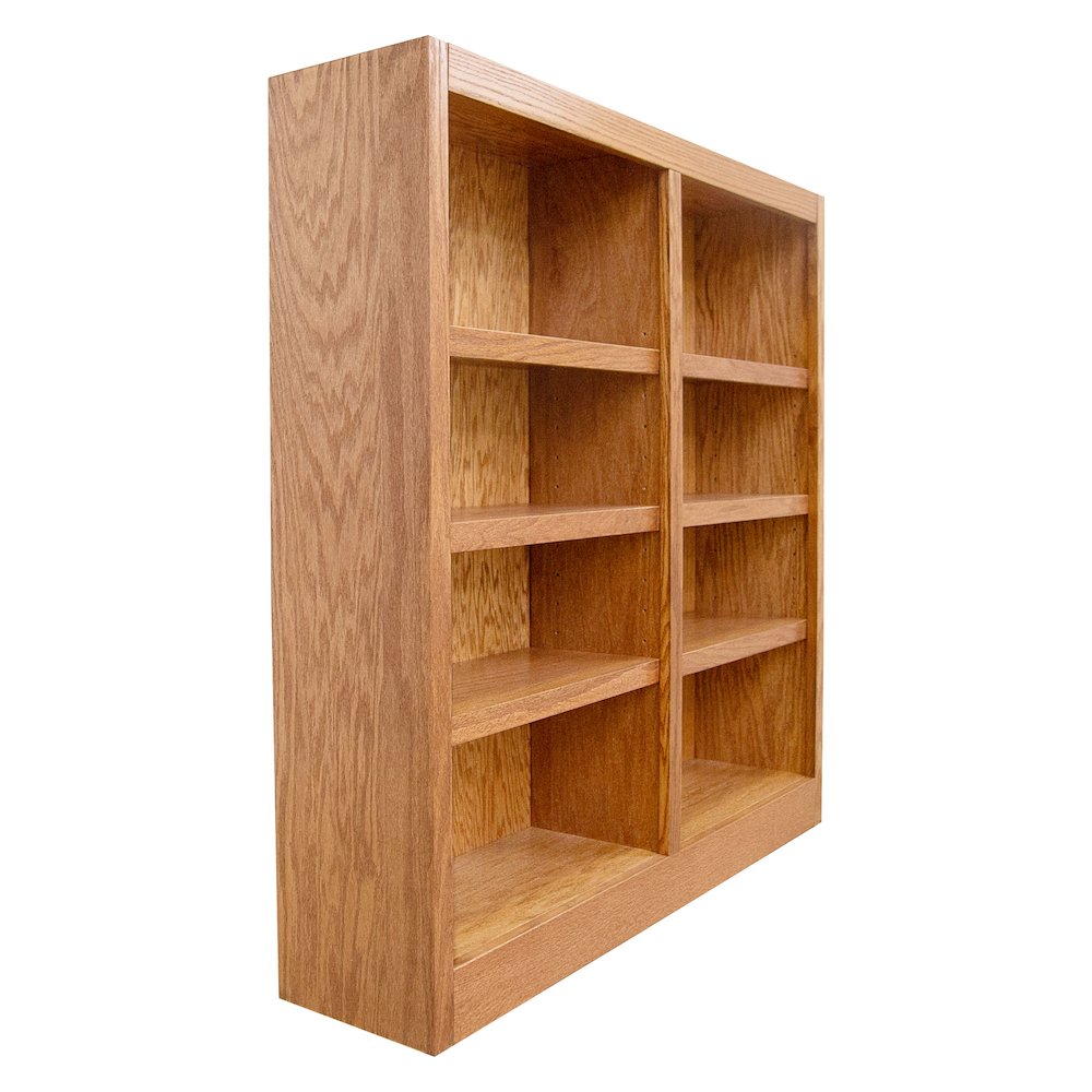Concepts in Wood Double Wide Bookcase, 8 Shelves, Dry Oak Finish. Picture 2