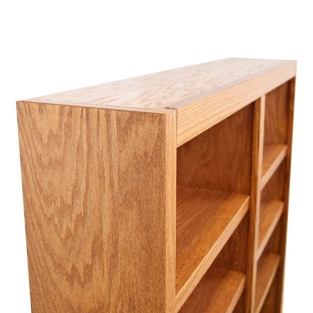 Concepts in Wood Double Wide Bookcase, 8 Shelves, Dry Oak Finish. Picture 3