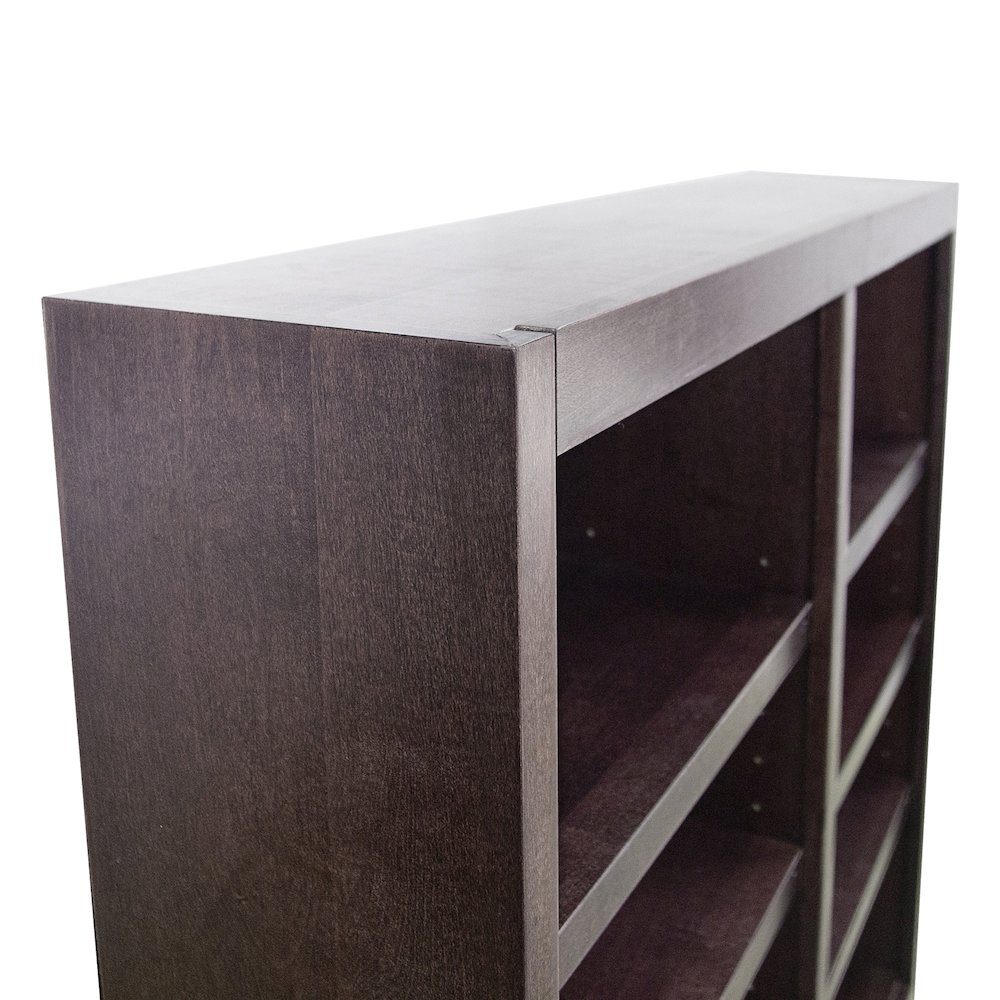 Concepts in Wood Double Wide Bookcase, 8 Shelves, Espresso Finish. Picture 3