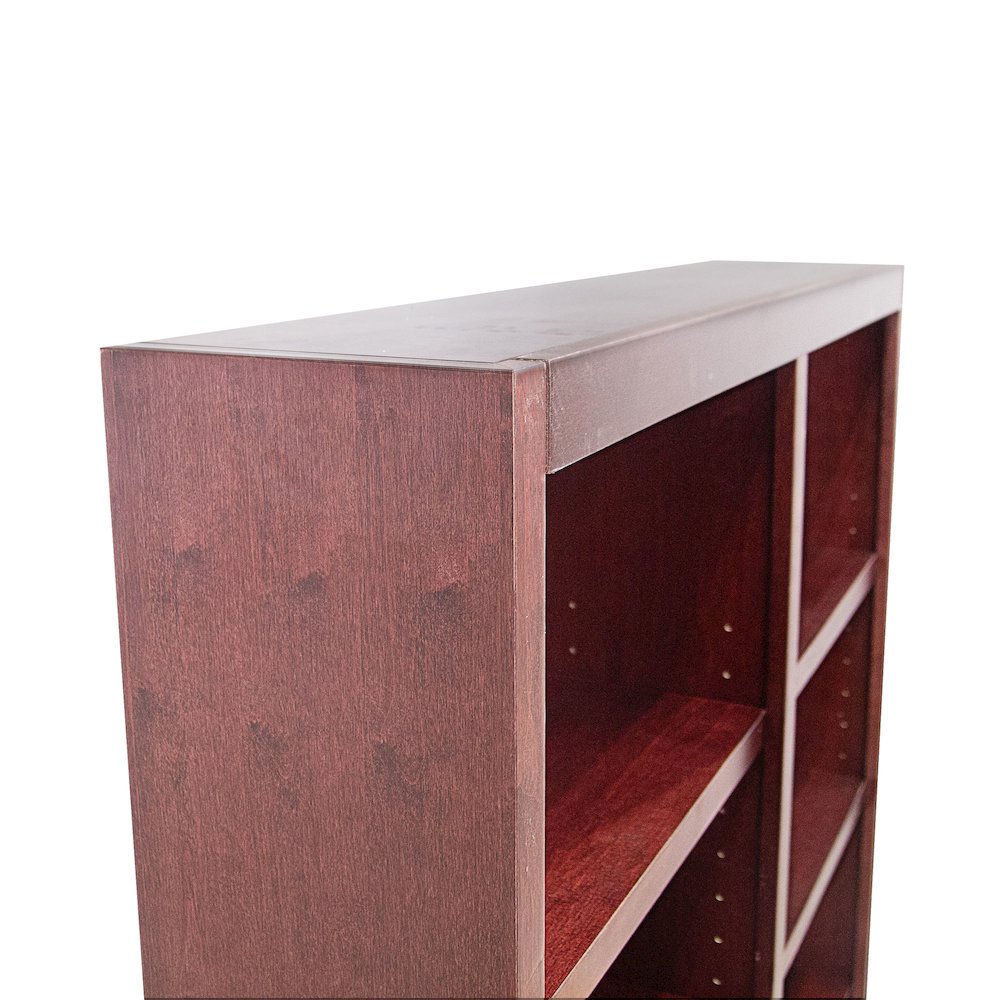 Concepts in Wood Double Wide Bookcase, 10 Shelves, Cherry Finish. Picture 3