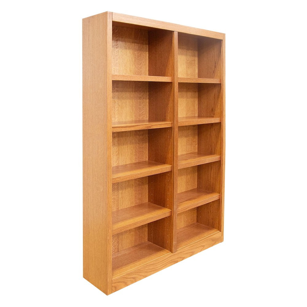 Concepts in Wood Double Wide Bookcase, 10 Shelves, Dry Oak Finish. Picture 2