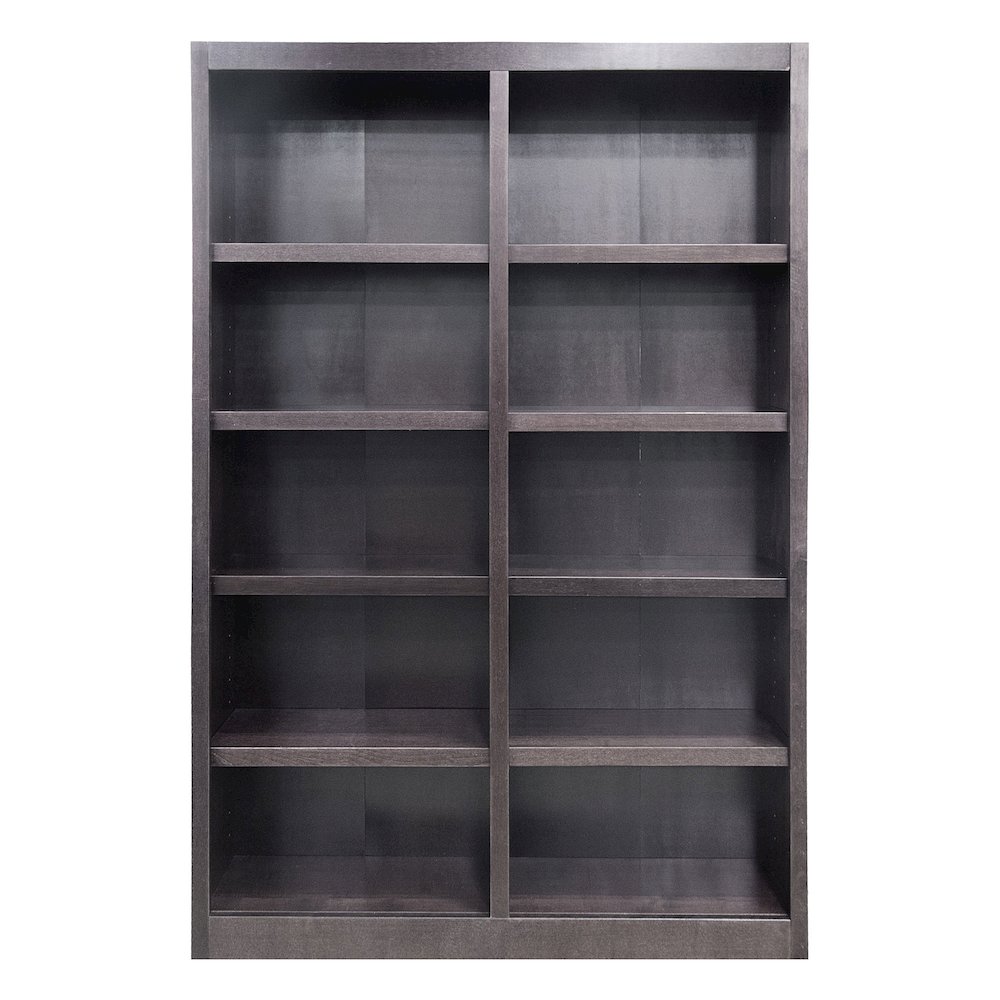 Concepts in Wood Double Wide Bookcase, 10 Shelves, Espresso Finish. Picture 1