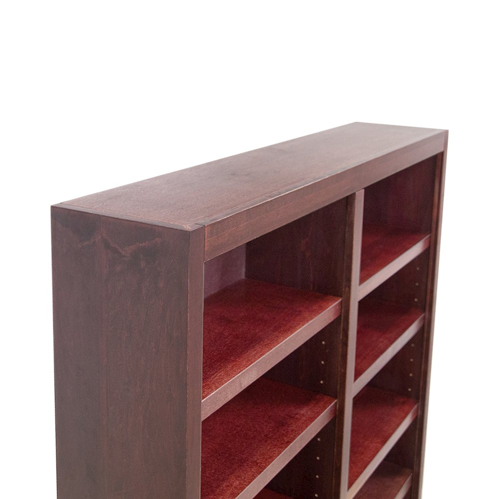 Concepts in Wood Double Wide Bookcase, 12 Shelves, Cherry Finish. Picture 4