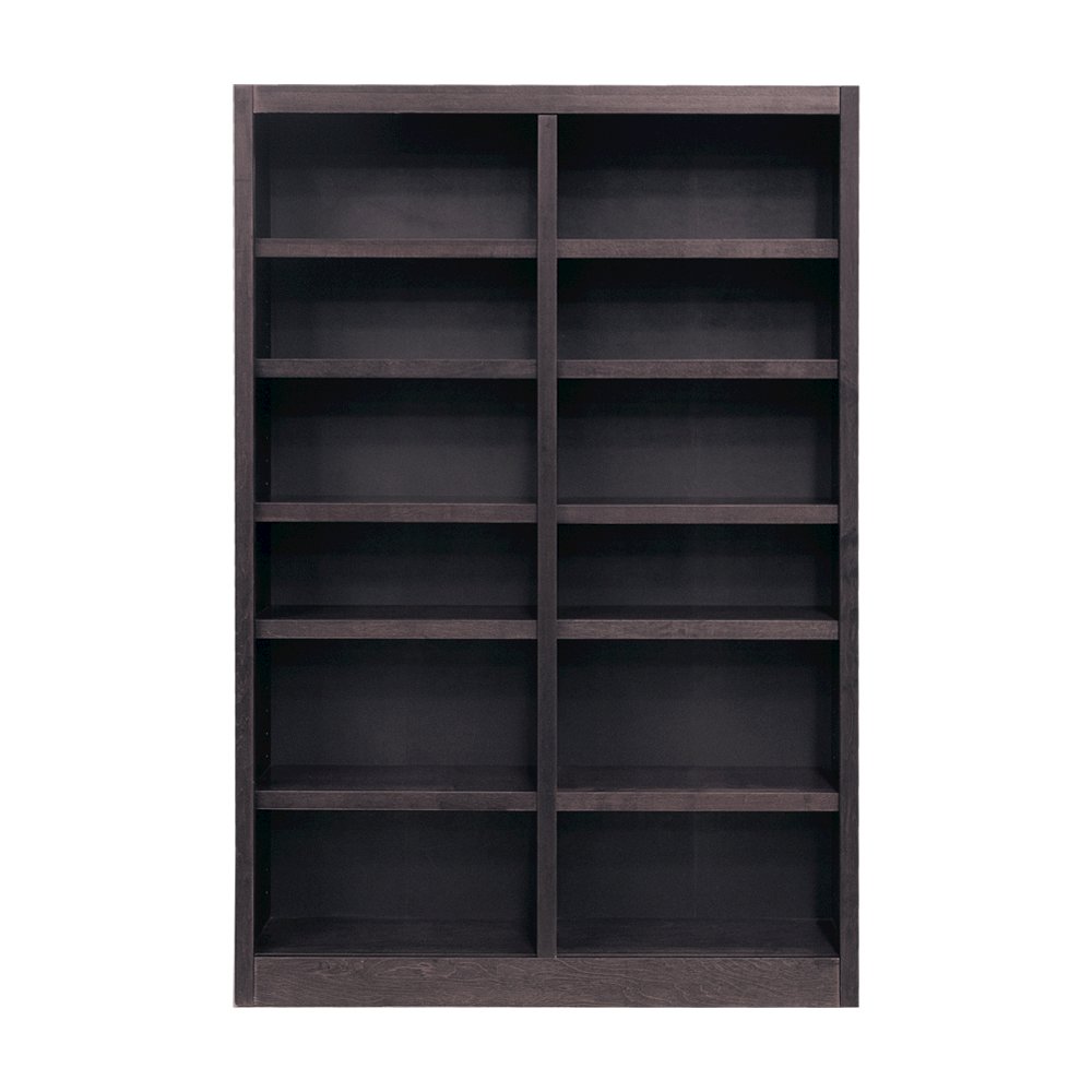 Concepts in Wood Double Wide Bookcase, 12 Shelves, Espresso Finish. Picture 1