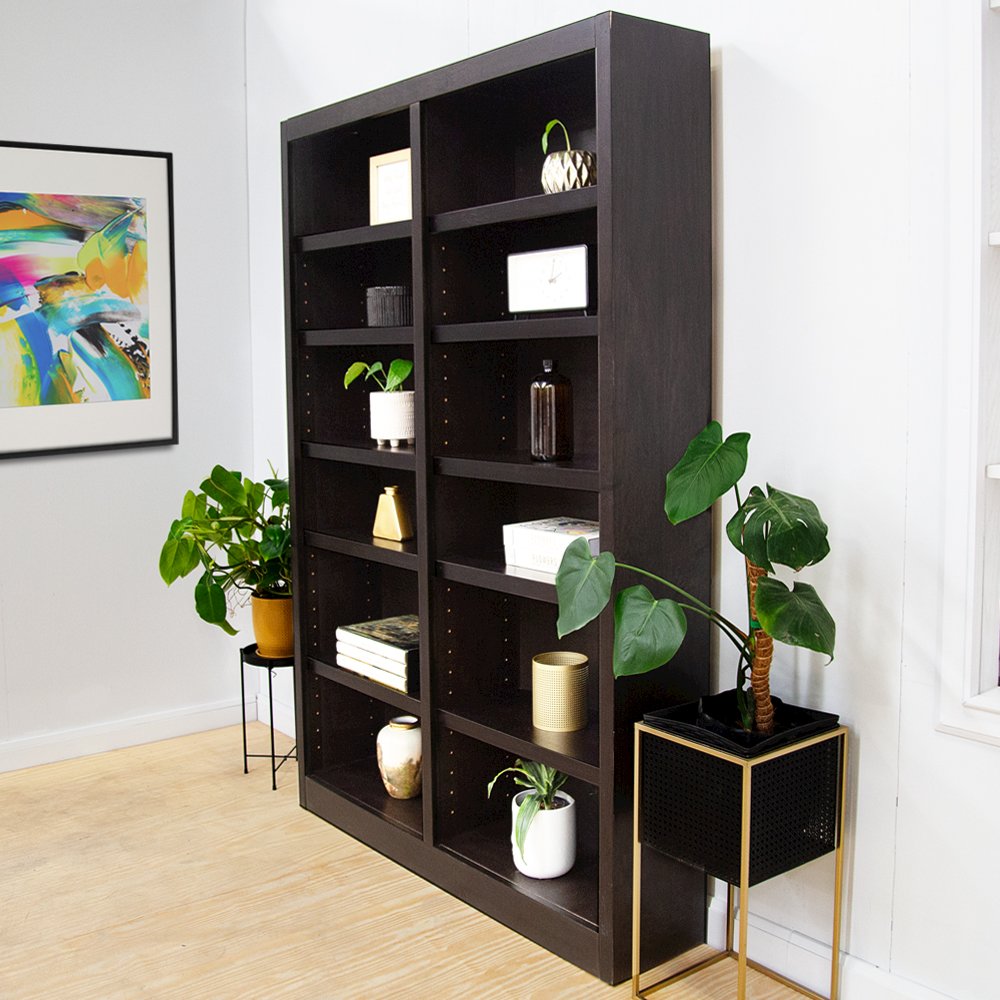 Concepts in Wood Double Wide Bookcase, 12 Shelves, Espresso Finish. Picture 7