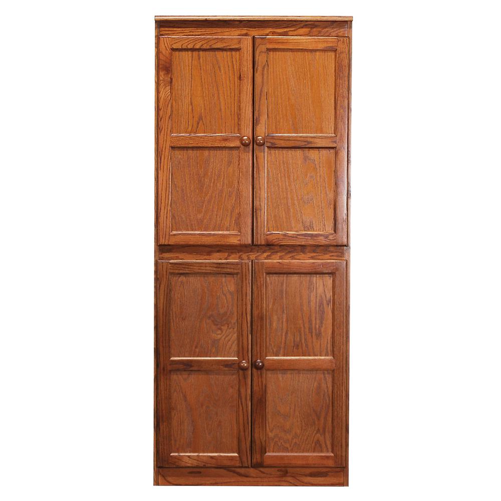 Concepts in Wood Multi-use Storage Cabinet, 5 Shelves, Dry Oak Finish. Picture 1
