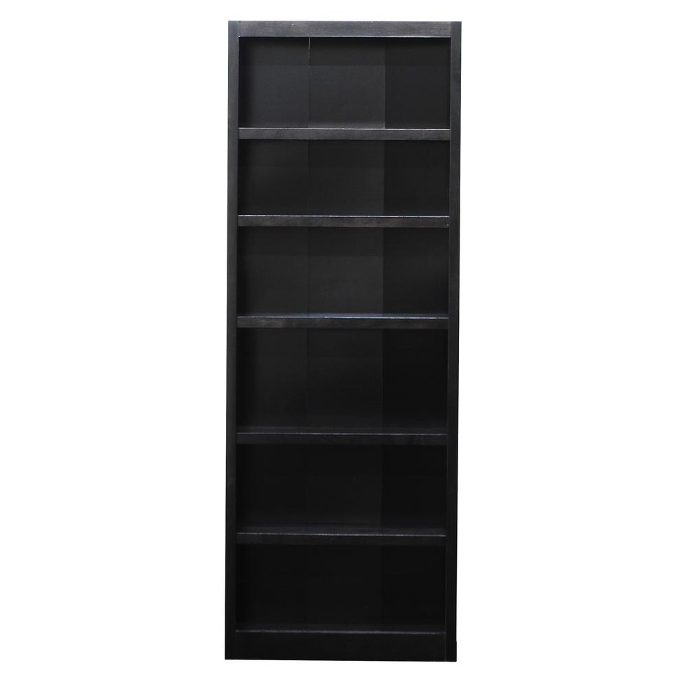 Concepts in Wood Single Wide Bookcase, 6 Shelves, Espresso Finish. Picture 2
