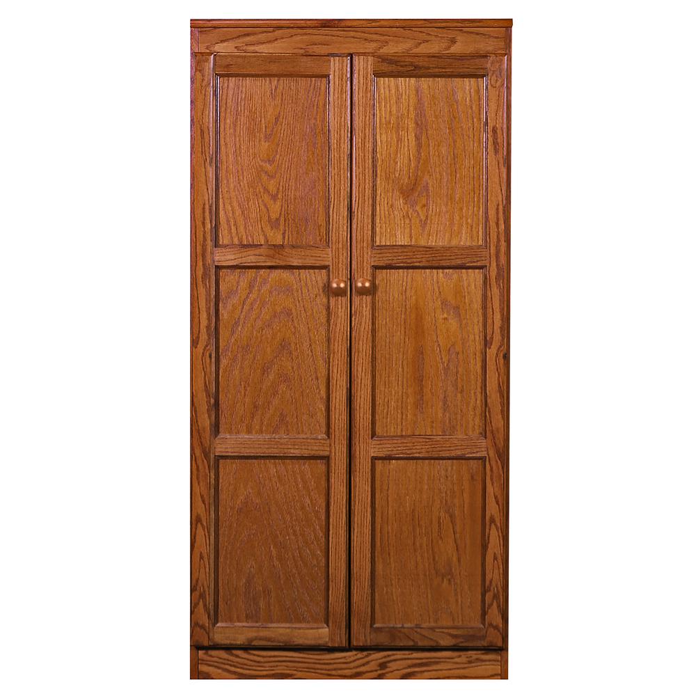 Concepts in Wood Multi-use Storage Cabinet, 4 Shelves, Dry Oak Finish. Picture 1