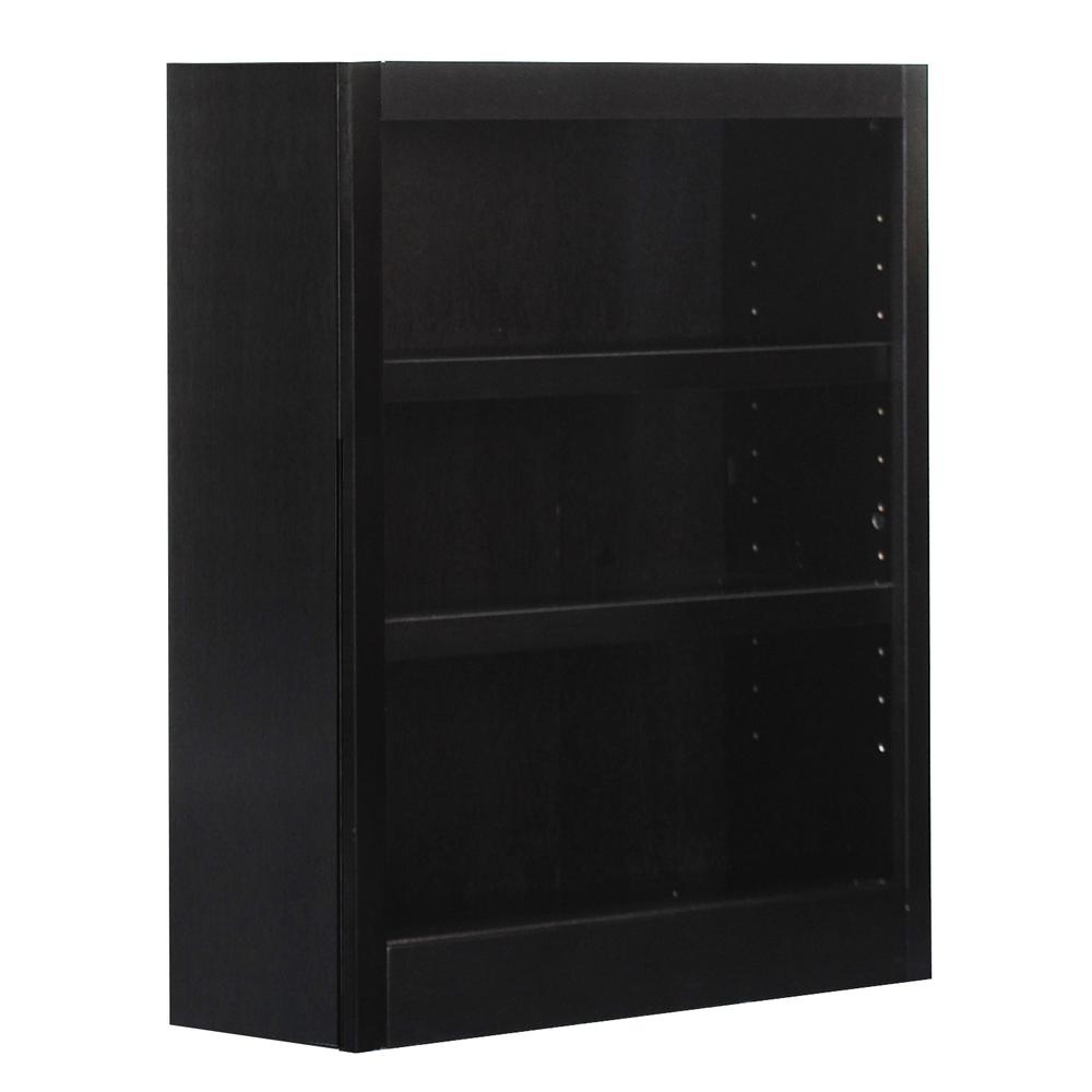 Concepts in Wood Single Wide Bookcase, 3 Shelves, Espresso Finish. Picture 3