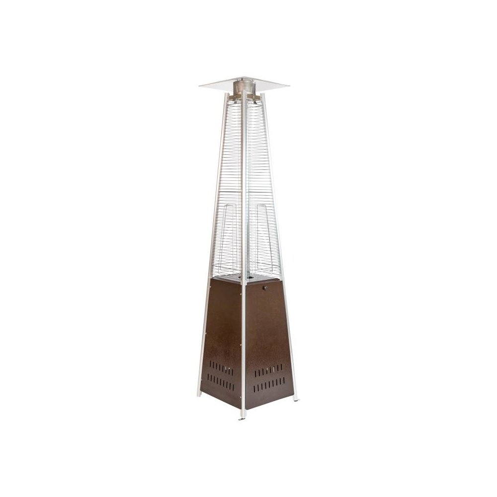 Patio Outdoor Heating-Bronze Stainless Steel Pyramid 42,000 BTU Propane Heater with Wheels for Commercial & Residential Use. Picture 1