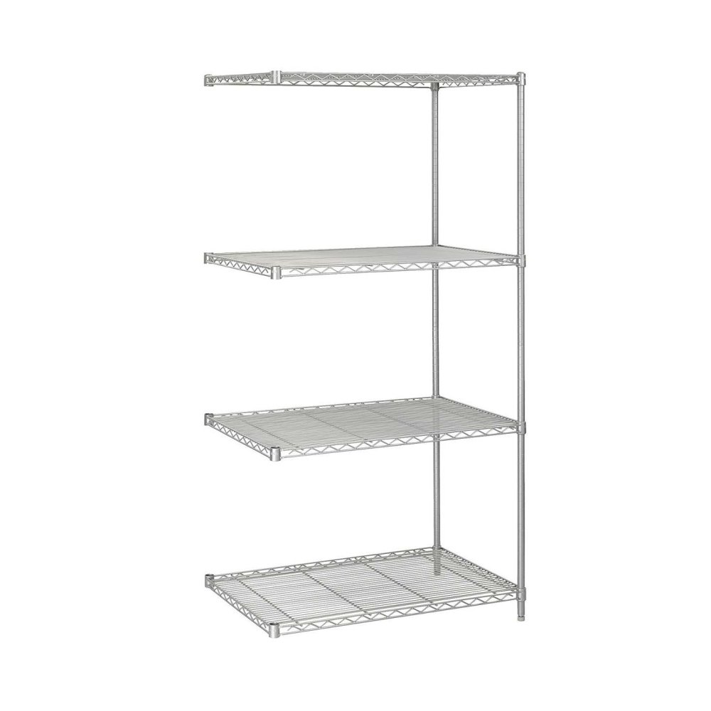 5289GR Add-On Wire Shelving - 36.0" x 24.0" x 72.0" - 4 x Shelf(ves) - Dust Proof, Adjustable Leveler, Adjustable Feet - Metallic Gray. Picture 1