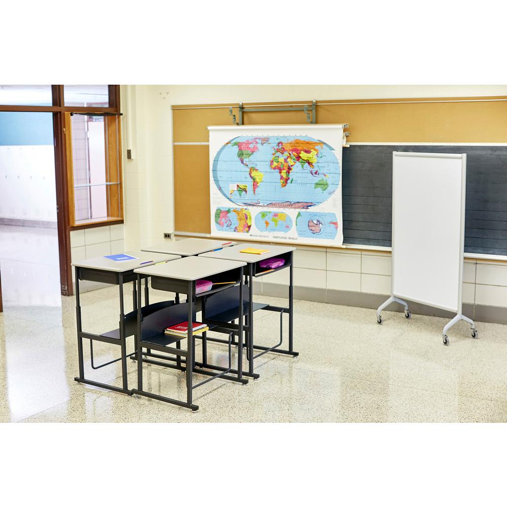 Safco AlphaBetter Desk, 28 x 20 Standard Top with Book Box - Beige Rectangle, Thermoplastic Laminate Top x 28" Table Top Width x 20" Table Top Depth x 0.63" Table Top Thickness - 42" Height - Assembly. Picture 3