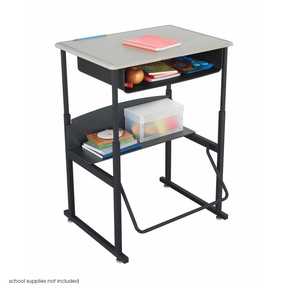 Safco AlphaBetter Desk, 28 x 20 Standard Top with Book Box - Beige Rectangle, Thermoplastic Laminate Top x 28" Table Top Width x 20" Table Top Depth x 0.63" Table Top Thickness - 42" Height - Assembly. Picture 1
