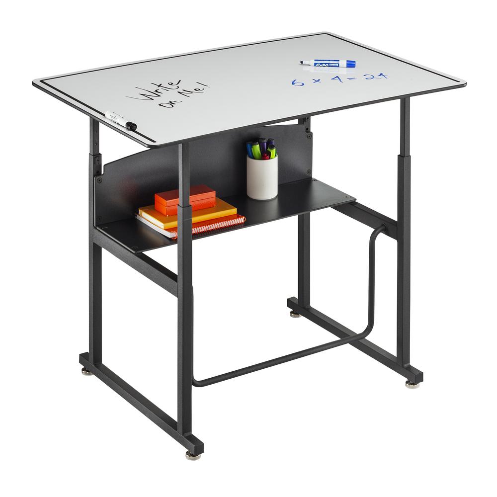 AlphaBetter® Height-Adjustable Desk, 36 x 24”, Premium or Dry Erase Top - DryErase. Picture 3