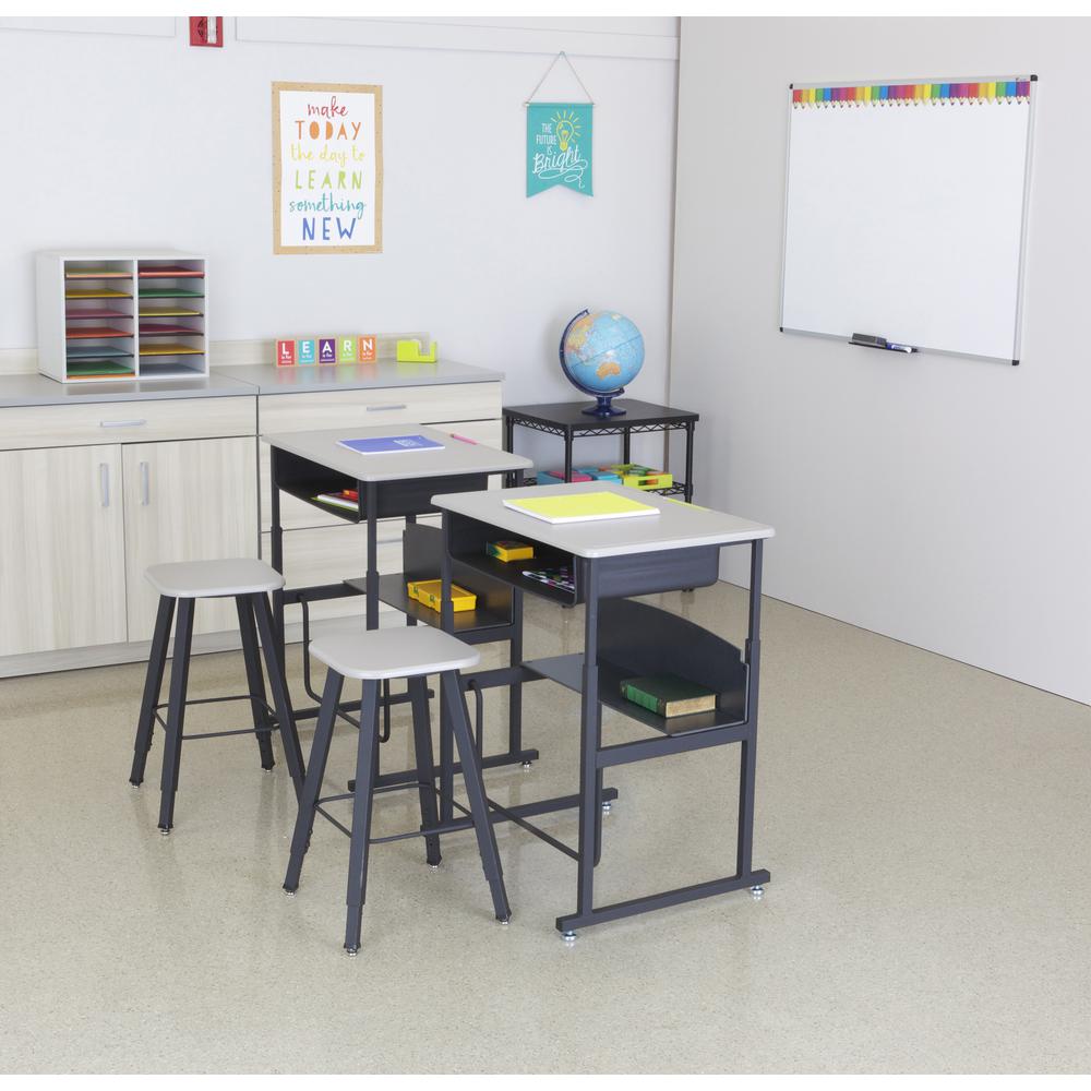 Safco Alpha Better Adjustable Height Stool - Black - Wood - 15.3" Width x 19.3" Depth x 35" Height - 1 Each. Picture 2