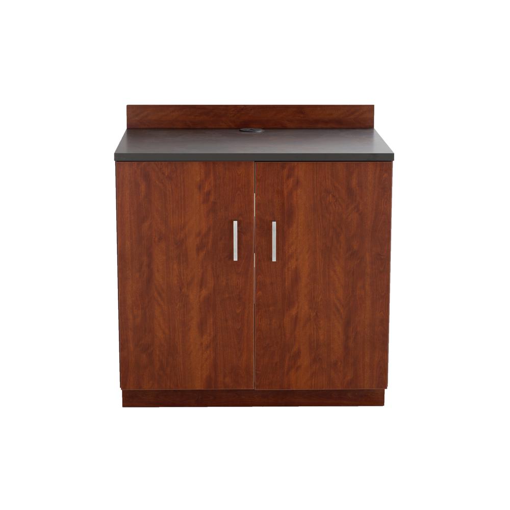 Hospitality Base Cabinet, Two Door Rustic Slate/Mahogany. Picture 3