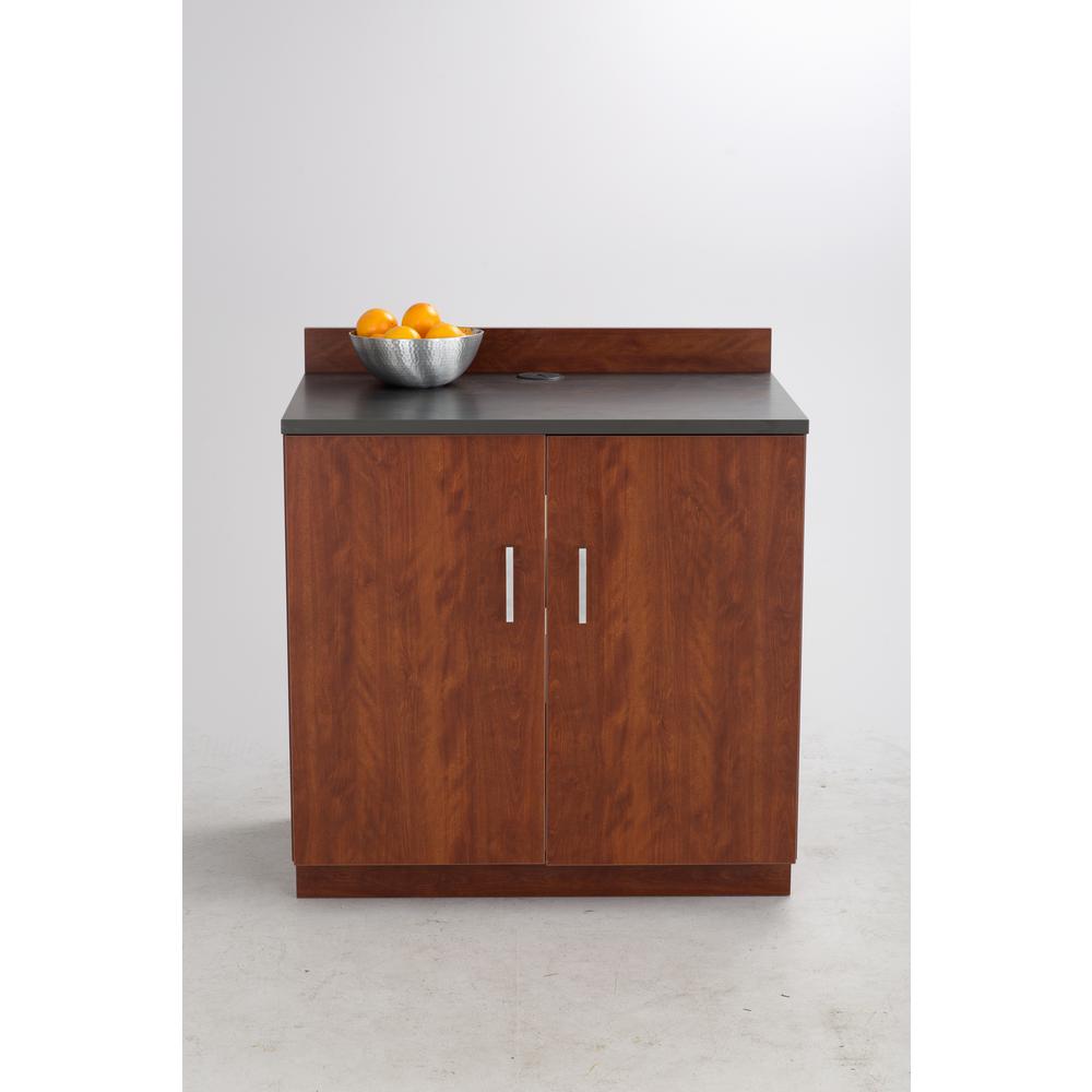 Hospitality Base Cabinet, Two Door Rustic Slate/Mahogany. Picture 5