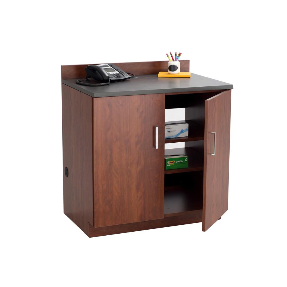 Hospitality Base Cabinet, Two Door Rustic Slate/Mahogany. Picture 4