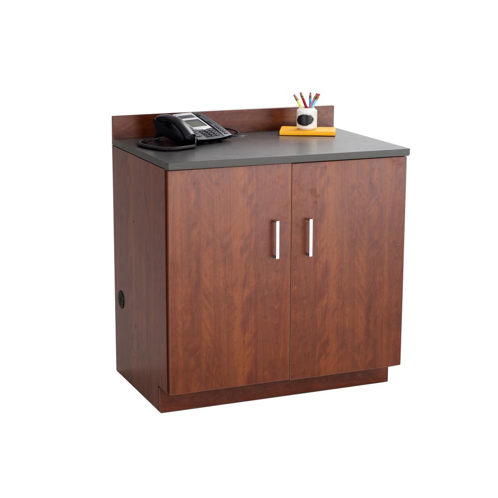 Hospitality Base Cabinet, Two Door Rustic Slate/Mahogany. Picture 6