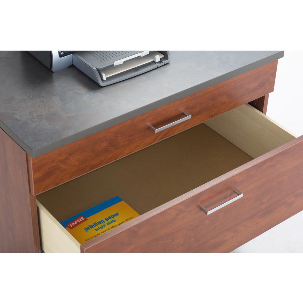 Hospitality Base Cabinet, Three Drawer Rustic Slate/Mahogany. Picture 11