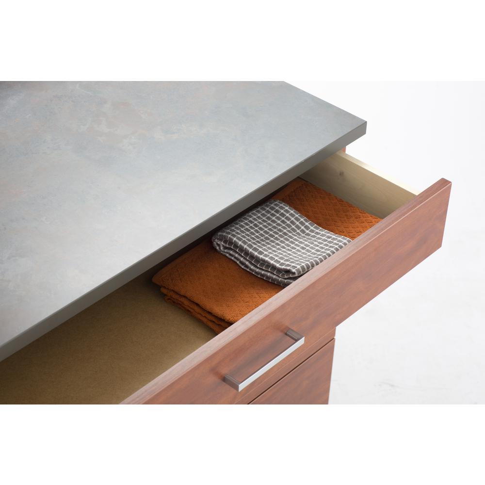 Hospitality Base Cabinet, Three Drawer Rustic Slate/Mahogany. Picture 14