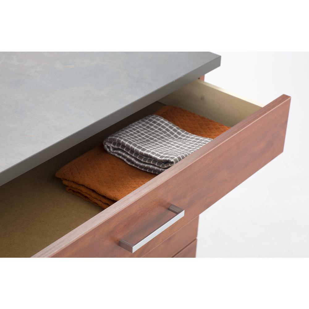 Hospitality Base Cabinet, Three Drawer Rustic Slate/Mahogany. Picture 15