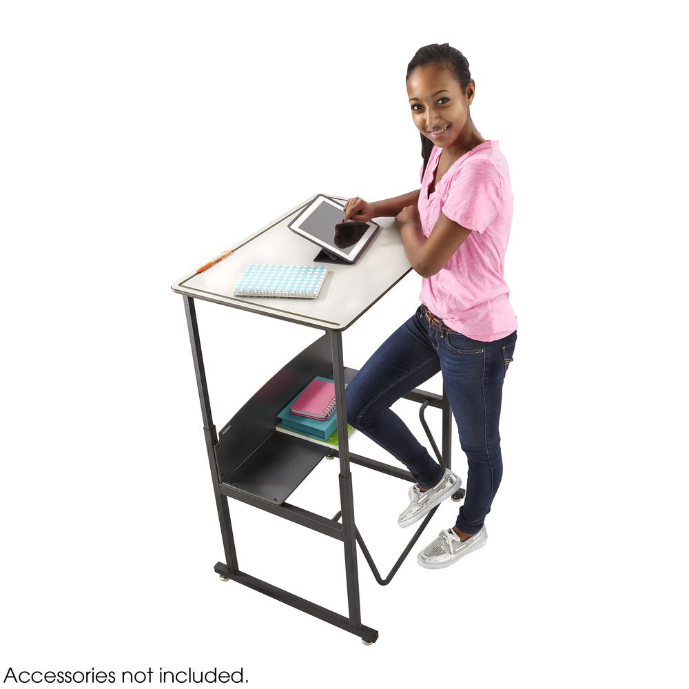 Safco AlphaBetter Desk, 28 x 20 Standard Top with Book Box - Beige Rectangle, Thermoplastic Laminate Top x 28" Table Top Width x 20" Table Top Depth x 0.63" Table Top Thickness - 42" Height - Assembly. Picture 2