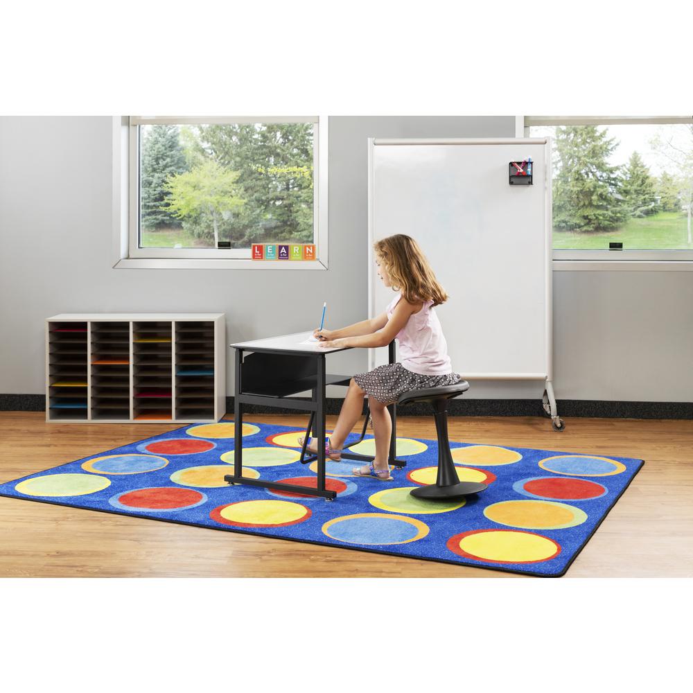 AlphaBetter® Adjustable-Height Stand-Up Desk, 28 x 20" Premium or Dry Erase Top and Swinging Footrest Bar - Gray. Picture 3