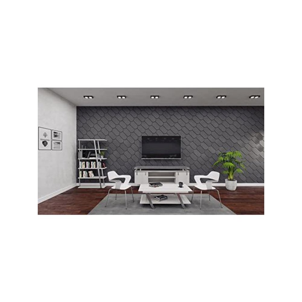 Mirella™ Low Wall Cabinet Wood Doors Stone Gray. Picture 3