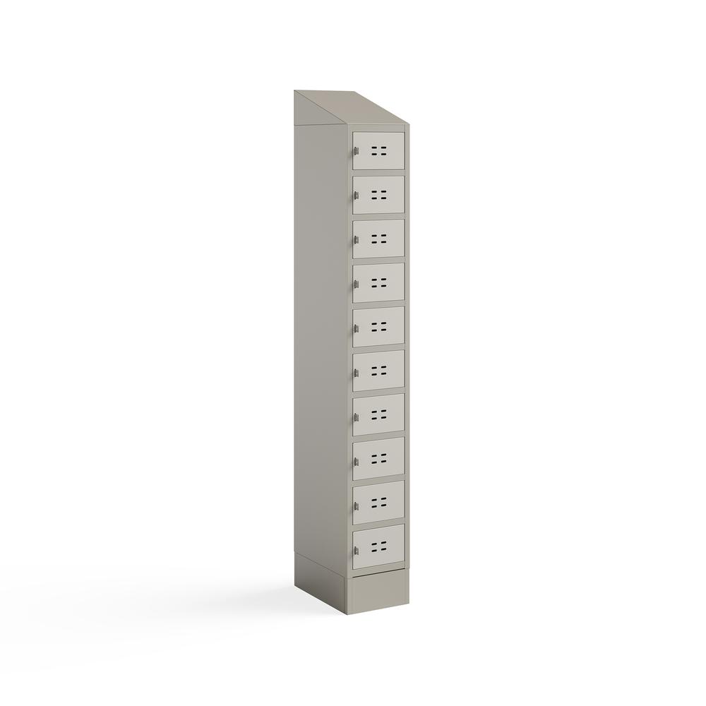 Single Continuous Metal Locker Base Addition 11.7"W x 16"D x 5.75"H - Tan. Picture 2
