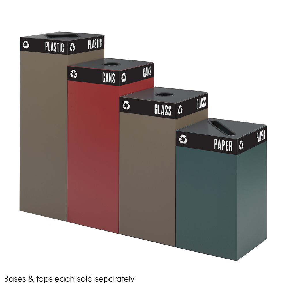 Public Recycling Container, Square, Steel, 42gal, Brown. Picture 3