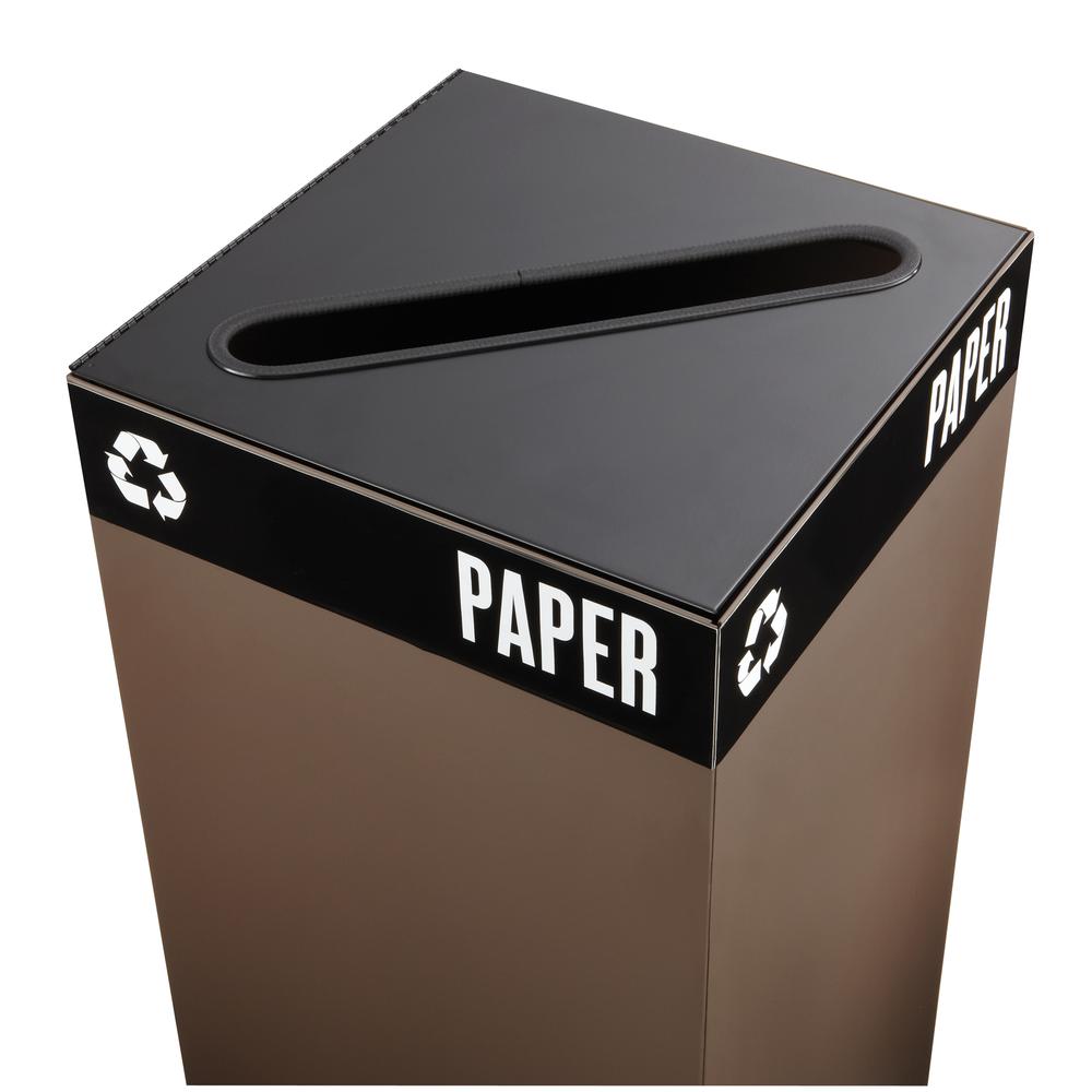 Public Square Recycling Containers Lids, Slot Opening, 15 1/4 x 2, Black. Picture 1