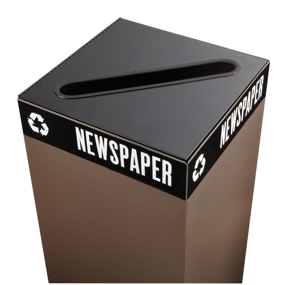 Public Square Recycling Containers Lids, Slot Opening, 15 1/4 x 2, Black. Picture 2