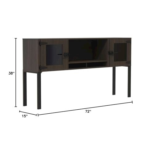 Mirella™ 72” Hutch with Glass Doors Southern Tobacco. Picture 5