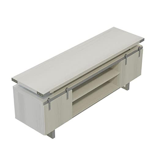Mirella™ Low Wall Cabinet Wood Doors White Ash. Picture 4