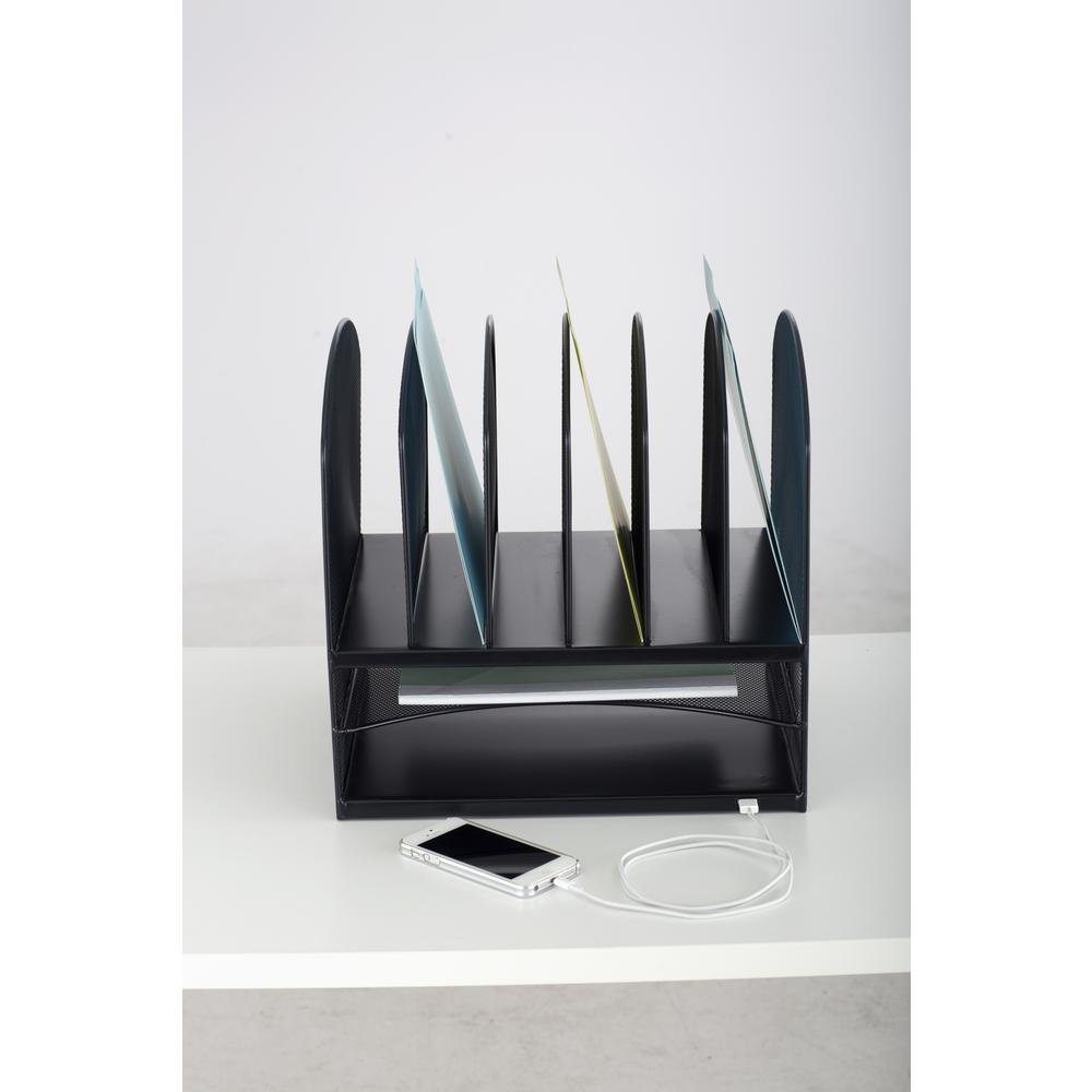 Powered Onyx™ 2 Horizontal/6 Upright Sections - Black. Picture 2