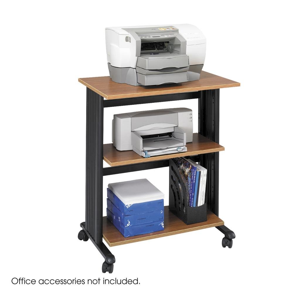 Muv Mobile Machine Cart, Three-Shelf, 29-1/2w x 20d x 35h, Oak/Black. Picture 2