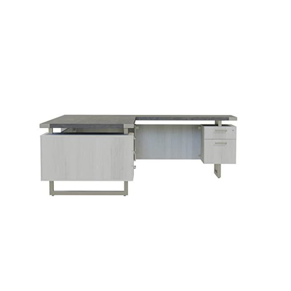 Mirella™ L-Shaped Configuration Desk, BBB/BF Stone Gray. Picture 4