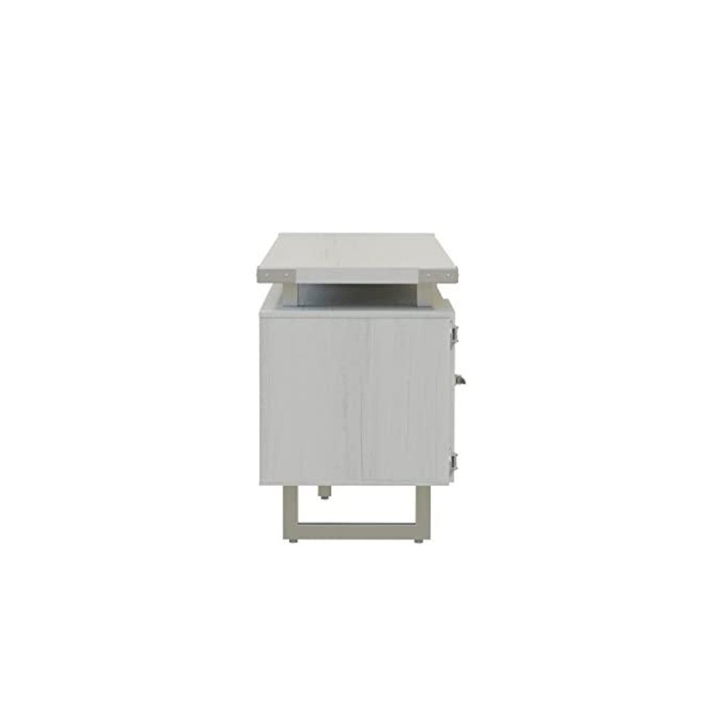 Mirella™ Low Wall Cabinet Glass Doors White Ash. Picture 5
