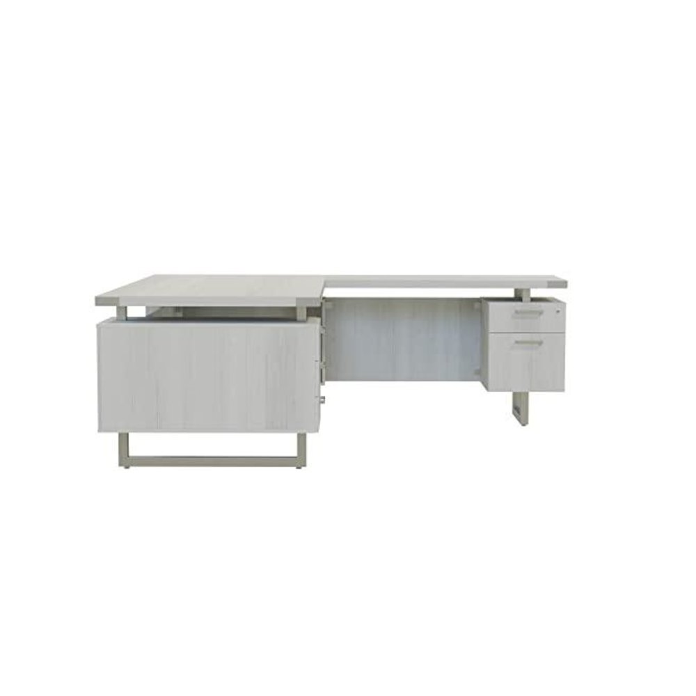 Mirella™ L-Shaped Configuration Desk, BBB/BF White Ash. Picture 5