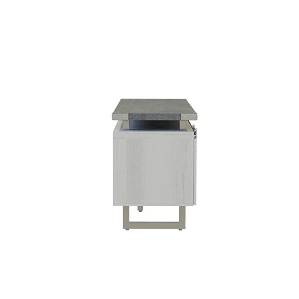 Mirella™ Low Wall Cabinet Wood Doors Stone Gray. Picture 4