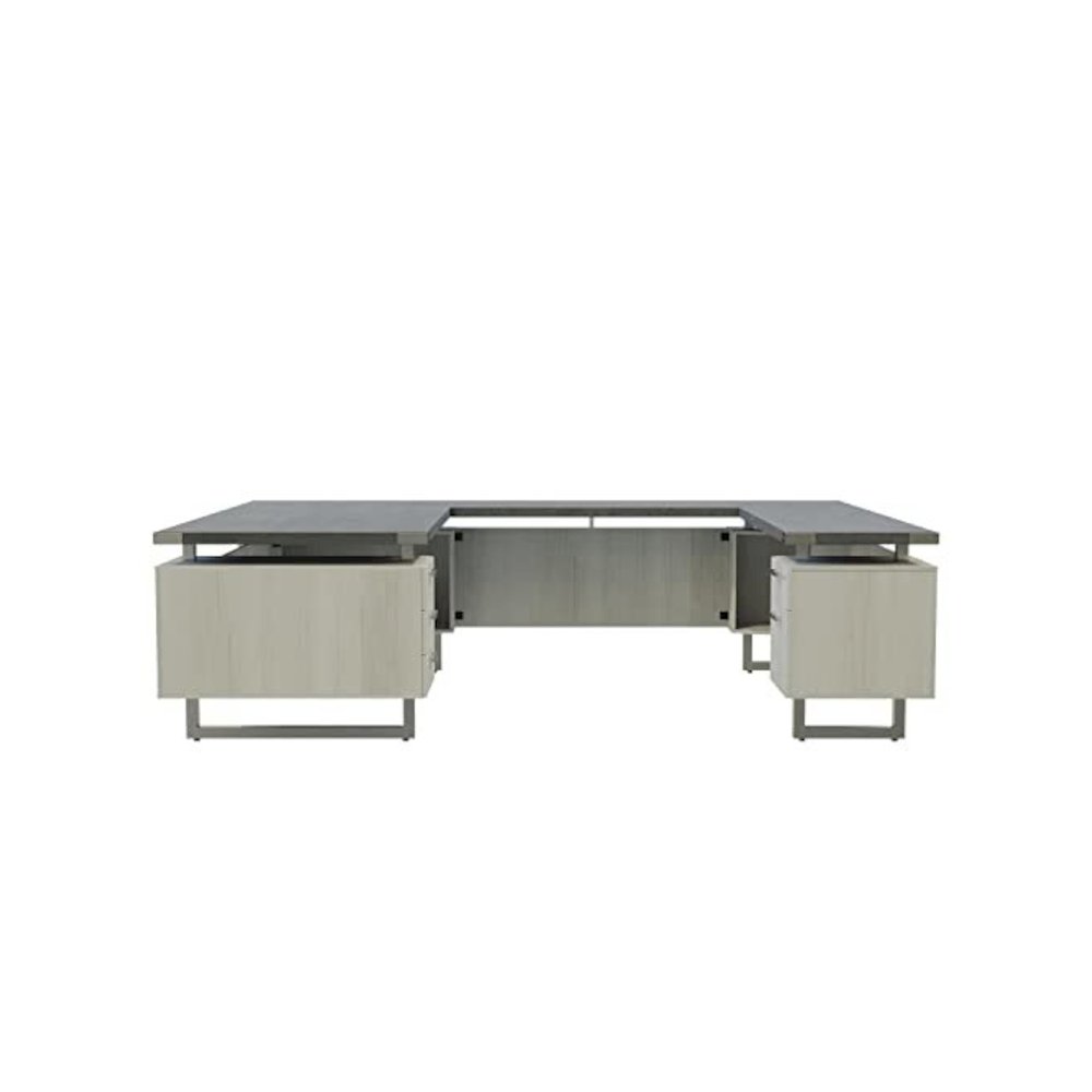 Mirella™ U-Shaped Configuration Desk, BBB/BF Stone Gray. Picture 1