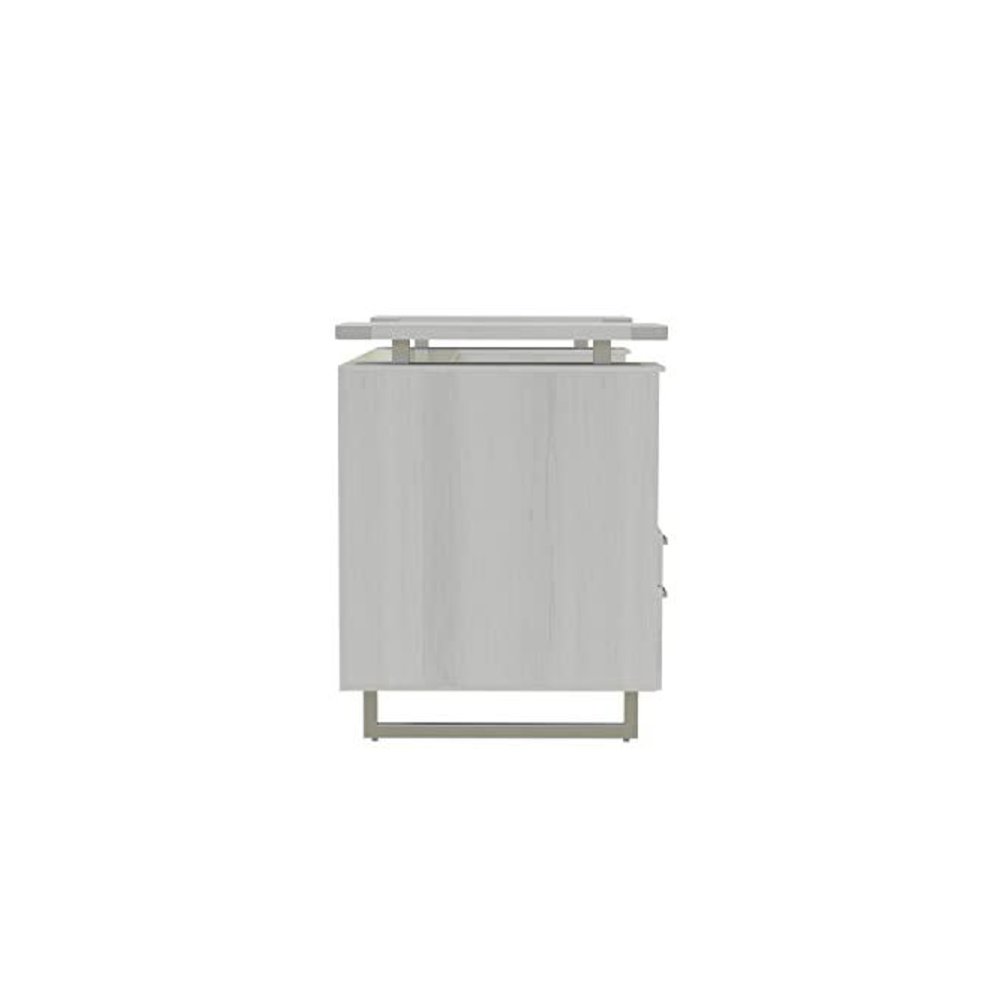 Mirella™ Reception Desk with Glass Countertop White Ash. Picture 5