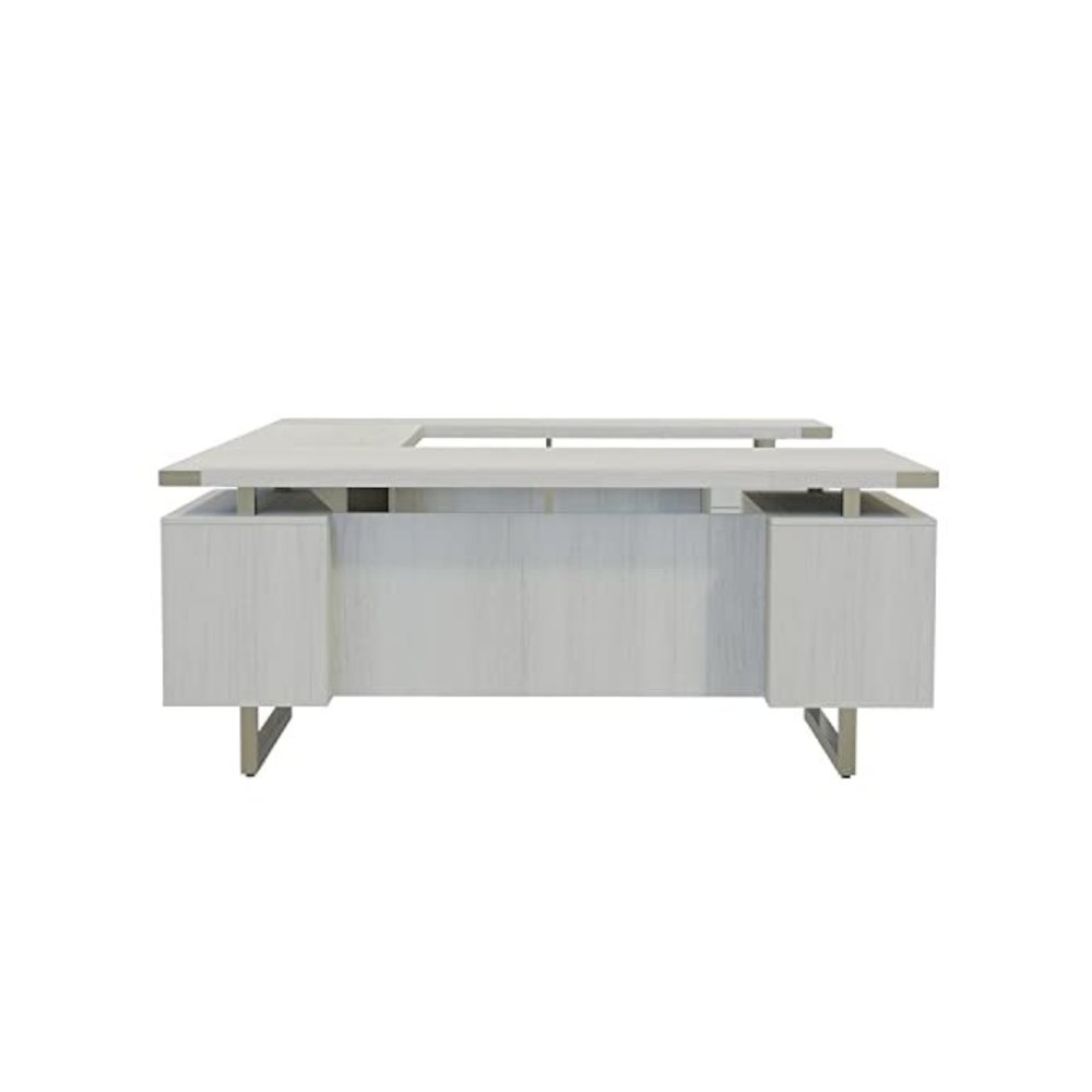 Mirella™ U-Shaped Configuration Desk, BBB/BF White Ash. Picture 3